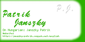 patrik janszky business card